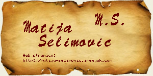 Matija Selimović vizit kartica